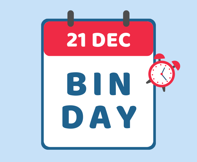 21st Dec is changed bin day for Christmas Day collections